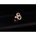 Five-ring shape set 18K gold plated alloy designers wedding bridal jewelry set luxury